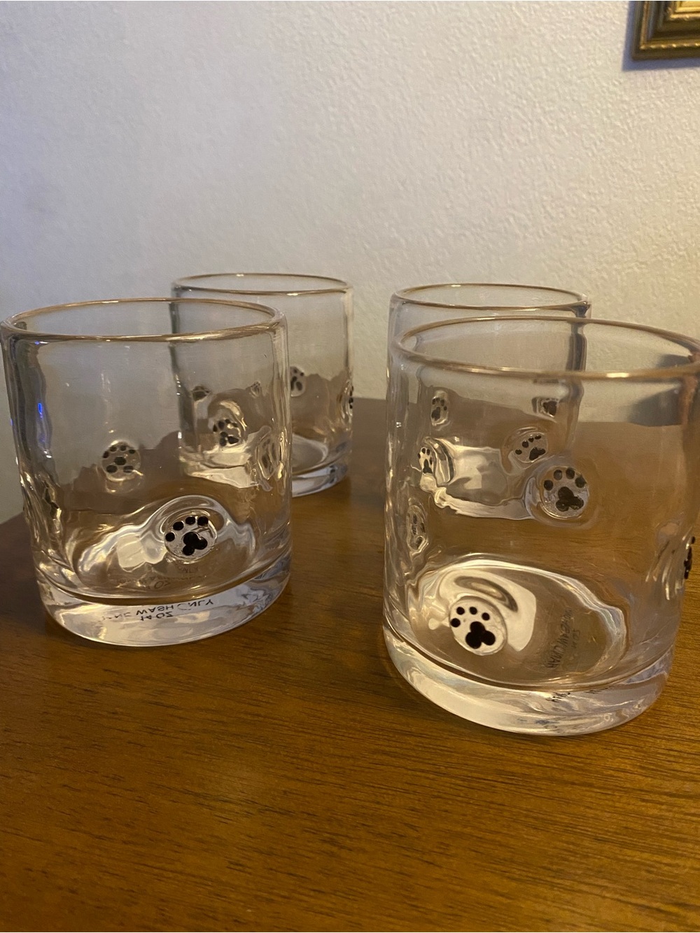 Cost Plus World Market Clear Paw Print Rocks Glasses